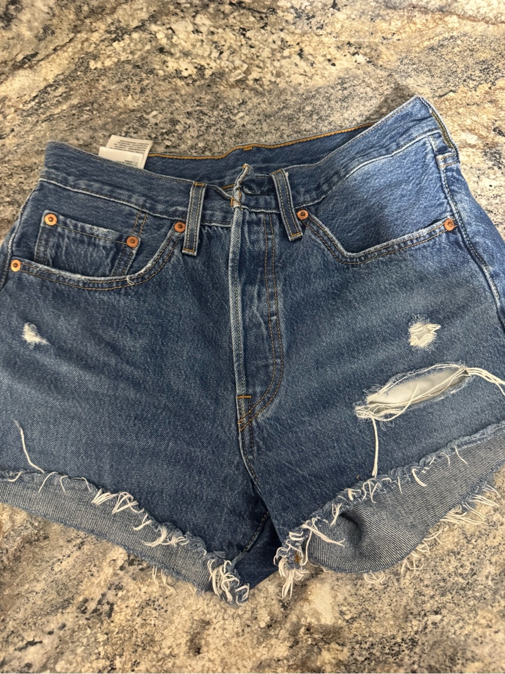 Women’s Levis High-Rise Distressed Denim Shorts - Blue